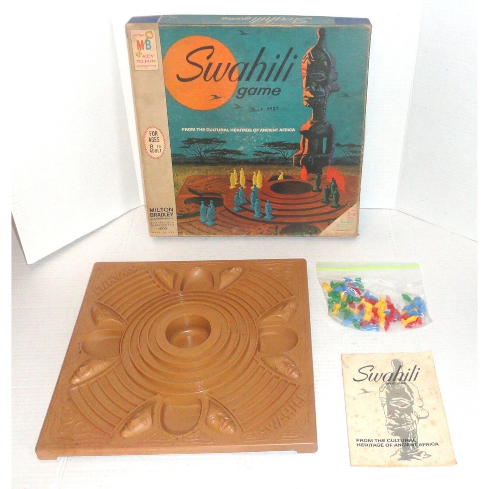 Vintage Swahili African Culture Heritage Board Game Milton Bradley (1968) 4935